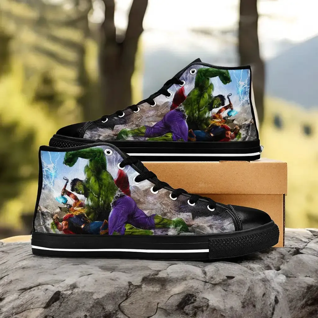 The Incredible Hulk vs Thor Shoes High Top Sneakers for Kids and Adults