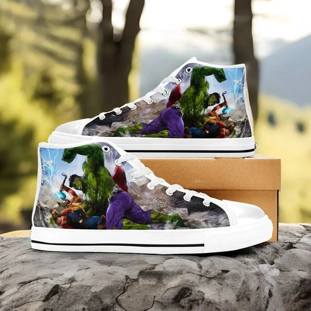 The Incredible Hulk vs Thor Shoes High Top Sneakers for Kids and Adults