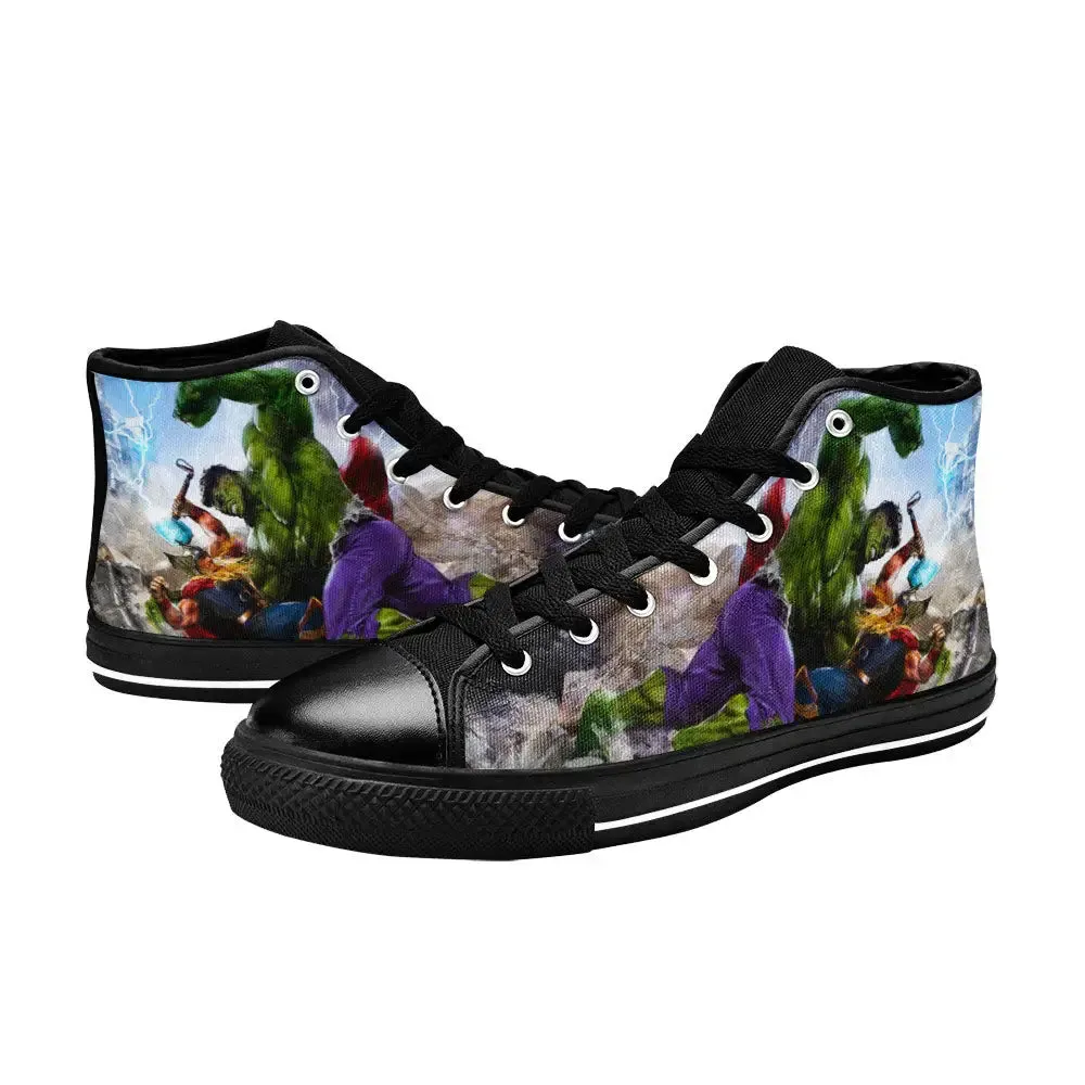 The Incredible Hulk vs Thor Shoes High Top Sneakers for Kids and Adults