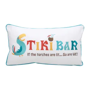 Tiki Bar Indoor Outdoor Lumbar Pillow