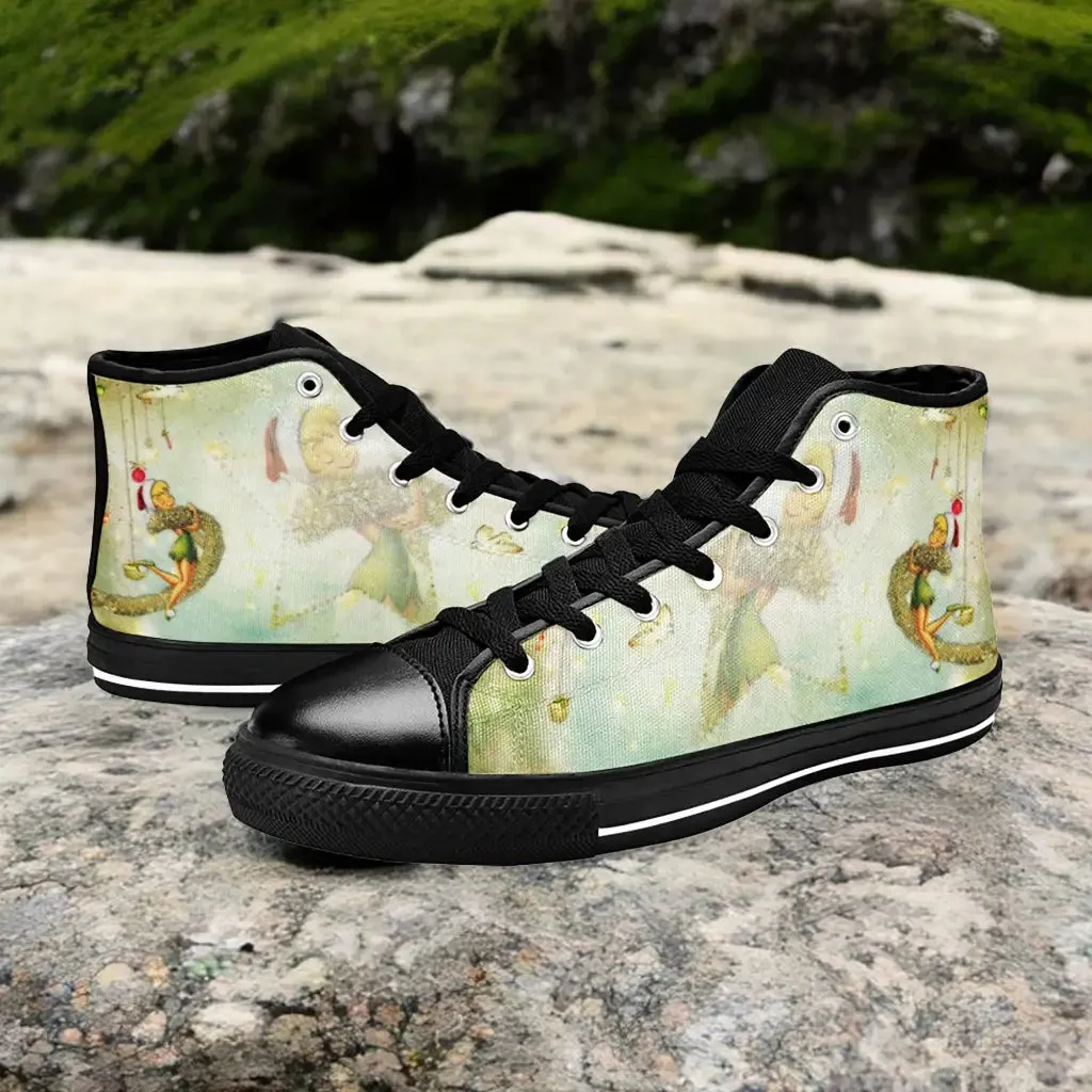 Tinkerbell Christmas Tinker Bell Shoes High Top Sneakers for Kids and Adults