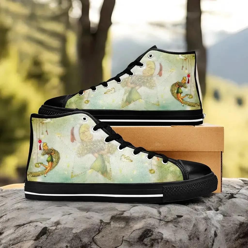 Tinkerbell Christmas Tinker Bell Shoes High Top Sneakers for Kids and Adults
