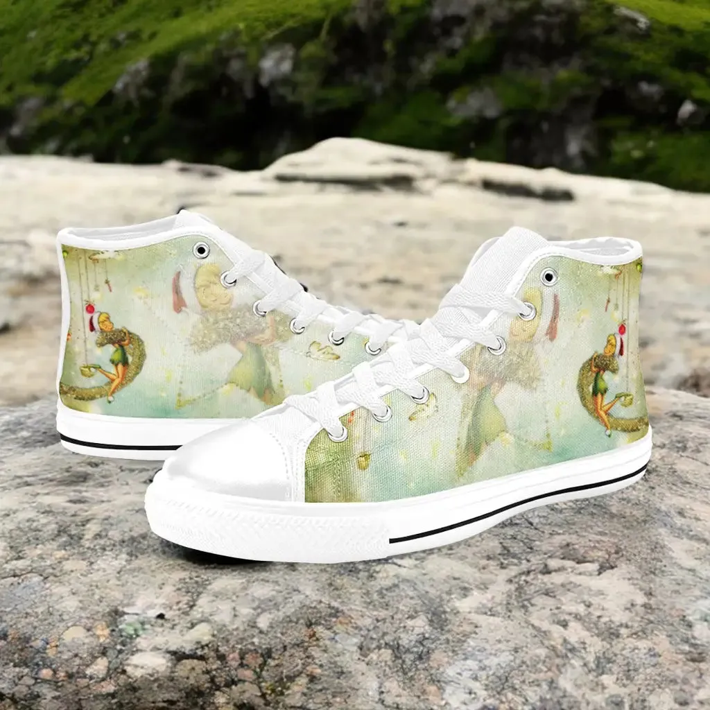 Tinkerbell Christmas Tinker Bell Shoes High Top Sneakers for Kids and Adults