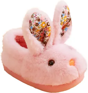 Toddler Bunny Fuzzy Slippers for Girls Boys Warm House Shoes for Kids Winter Home Slippers Indoor Non Slip Slippers