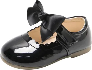 Toddler Flower Girl Dress Shoes Patent Bow Mary Jane Ballet Flats Wedding Party School Shoes Baby Church Shoes