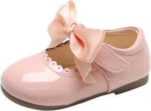 Toddler Flower Girl Dress Shoes Patent Bow Mary Jane Ballet Flats Wedding Party School Shoes Baby Church Shoes