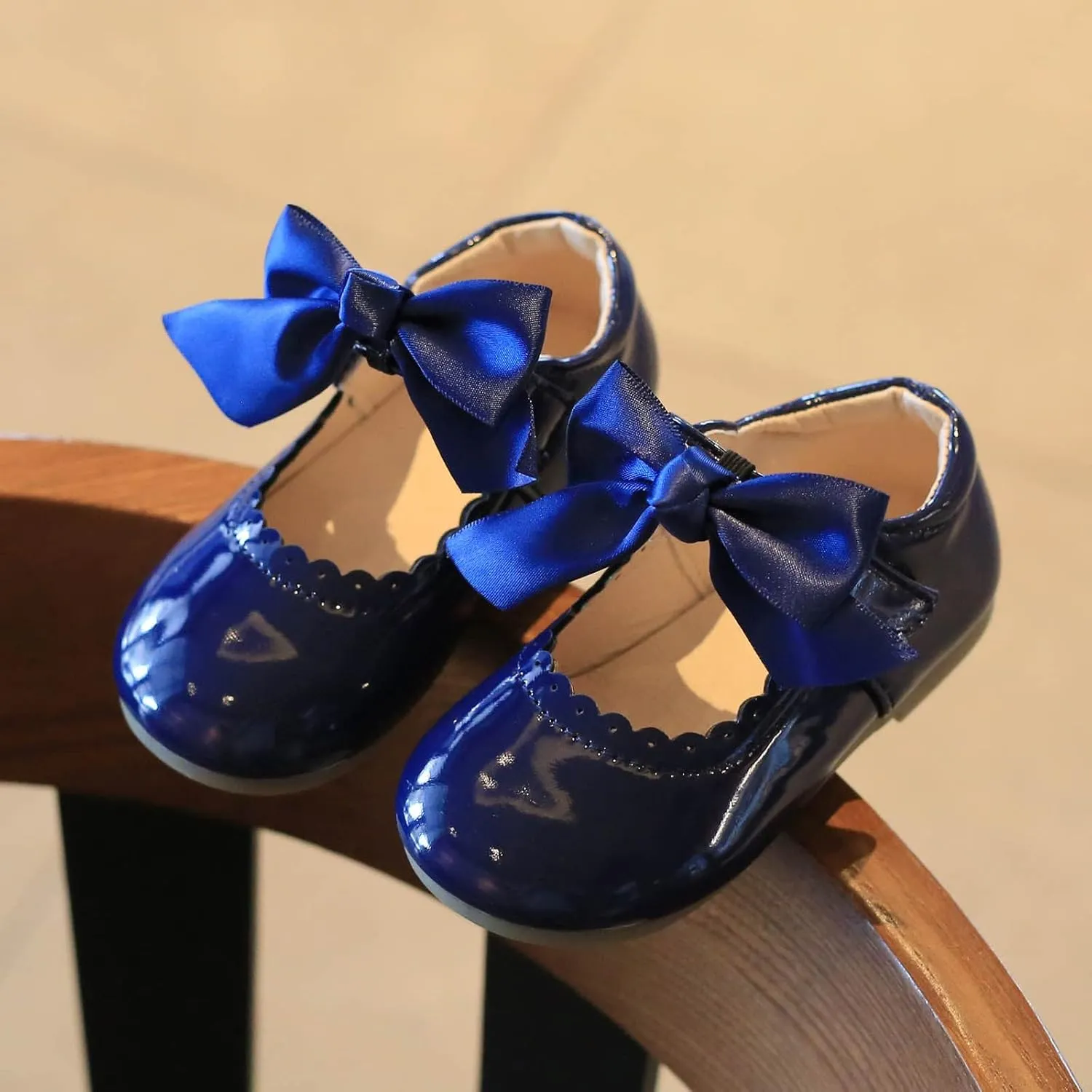 Toddler Flower Girl Dress Shoes Patent Bow Mary Jane Ballet Flats Wedding Party School Shoes Baby Church Shoes