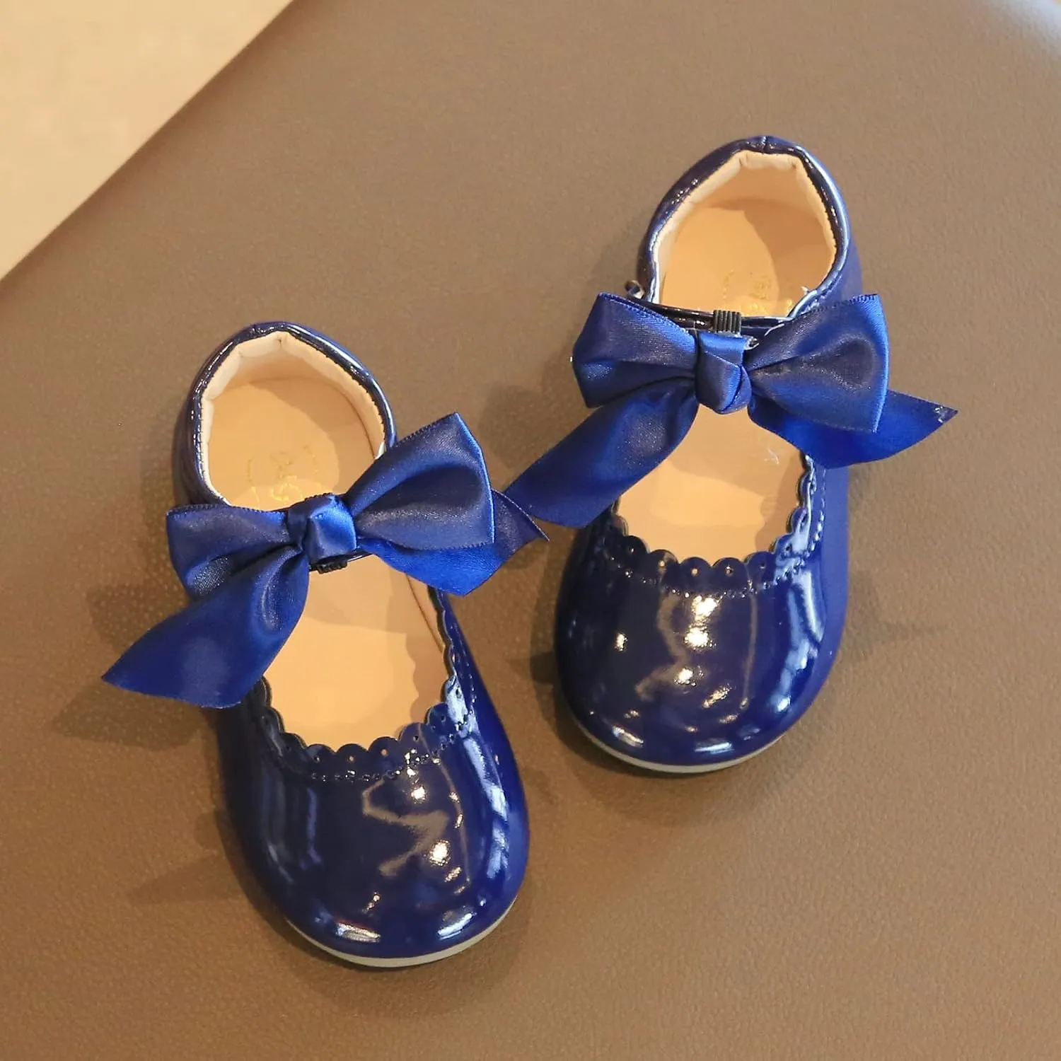 Toddler Flower Girl Dress Shoes Patent Bow Mary Jane Ballet Flats Wedding Party School Shoes Baby Church Shoes