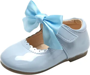 Toddler Flower Girl Dress Shoes Patent Bow Mary Jane Ballet Flats Wedding Party School Shoes Baby Church Shoes