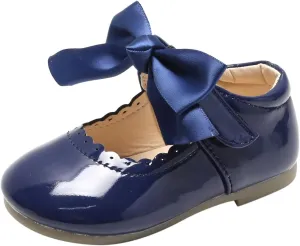 Toddler Flower Girl Dress Shoes Patent Bow Mary Jane Ballet Flats Wedding Party School Shoes Baby Church Shoes