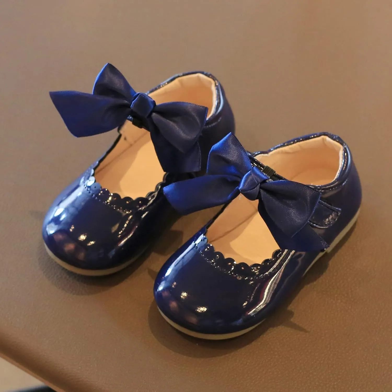 Toddler Flower Girl Dress Shoes Patent Bow Mary Jane Ballet Flats Wedding Party School Shoes Baby Church Shoes