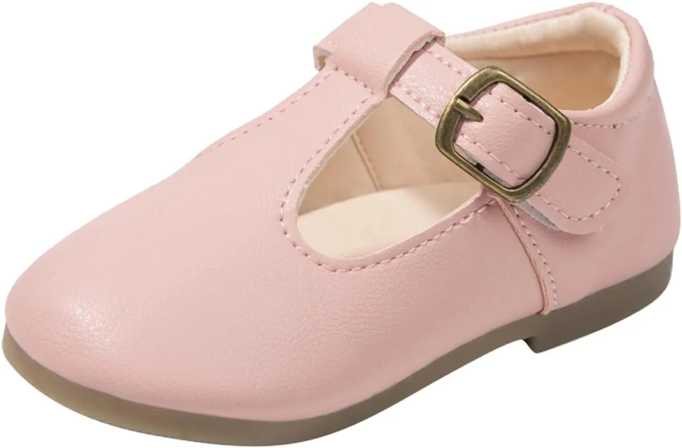Toddler Girl Mary Jane Dress Shoes School Oxford Flats for Girl Wedding Party Shoes T-Strap Uniform Shoes