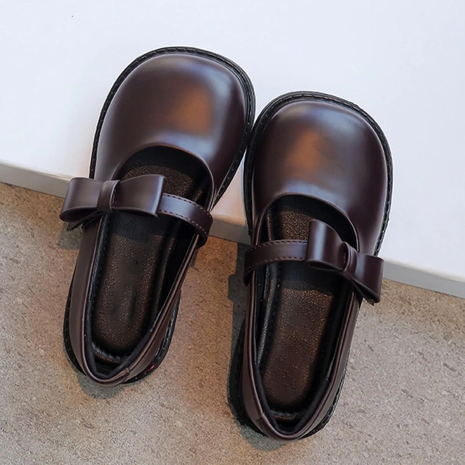 Toddler Girls Dress Shoes Little Girls Loafers School Uniform Mary Jane Flats for Girls Thick Non-Slip Sole Casual Shoe