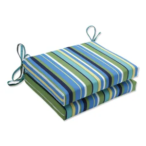 Topanga Stripe Lagoon Squared Corners Seat Cushion (Set Of 2)