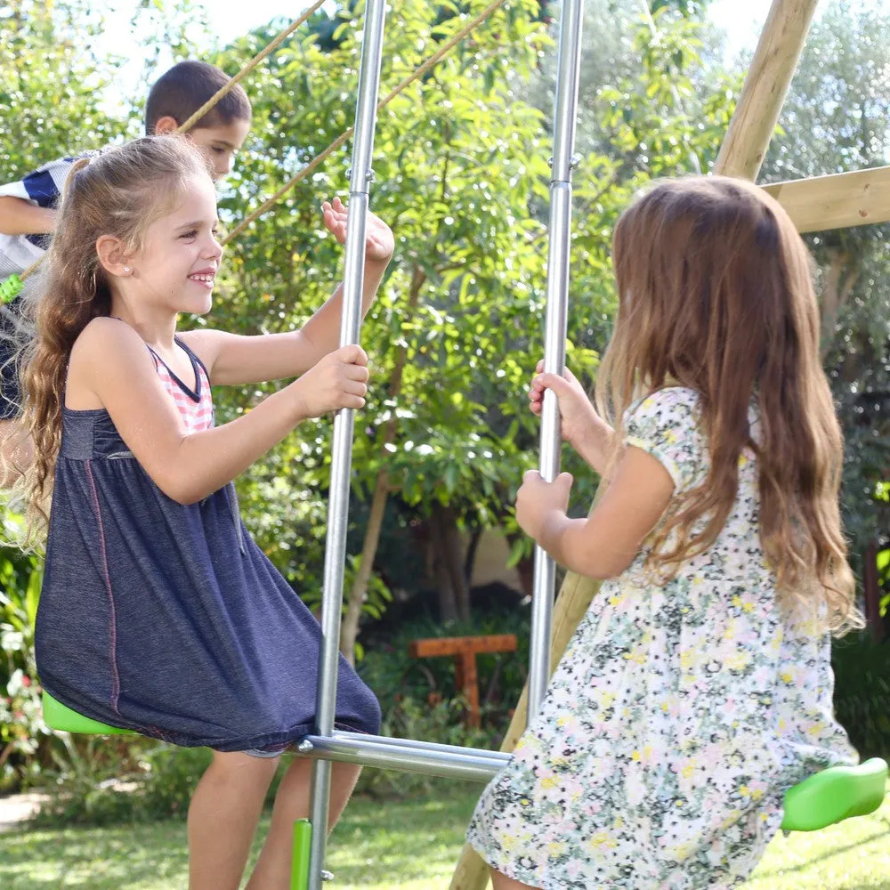 TP Knightswood Triple Wooden Swing & Slide Set with Glide and Button Seat (UK Mainland Only)