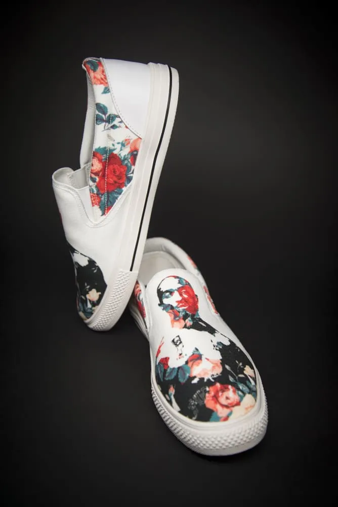 Tupac Floral Print Canvas Men's Slip On Low-Top