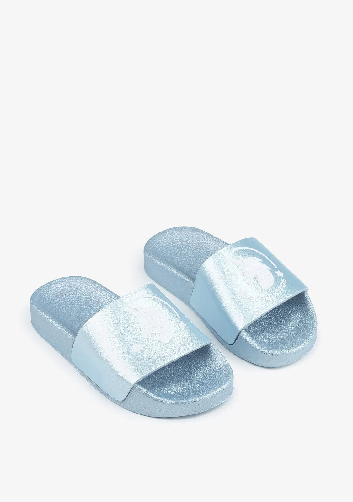 Unicorn’s Blue Pool Slide Sandals
