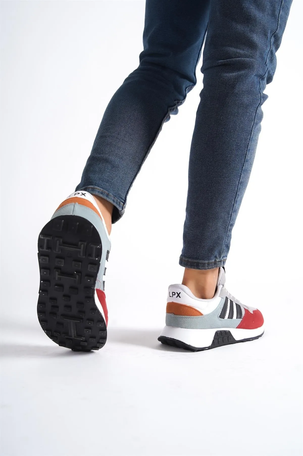 Unisex Red 3 Stripes Sneaker