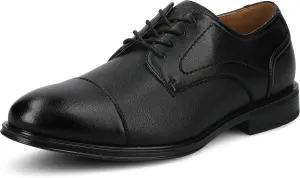 Vance Mens ALEC Cap-Toe Oxford Dress Shoe Faux Leather Almond-Toe lace-up 6mm Vance Comfort System Insole Black 13 Medium Mens US
