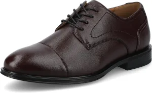 Vance Mens ALEC Cap-Toe Oxford Dress Shoe Faux Leather Almond-Toe lace-up 6mm Vance Comfort System Insole Oxblood 10.5 Medium Mens US