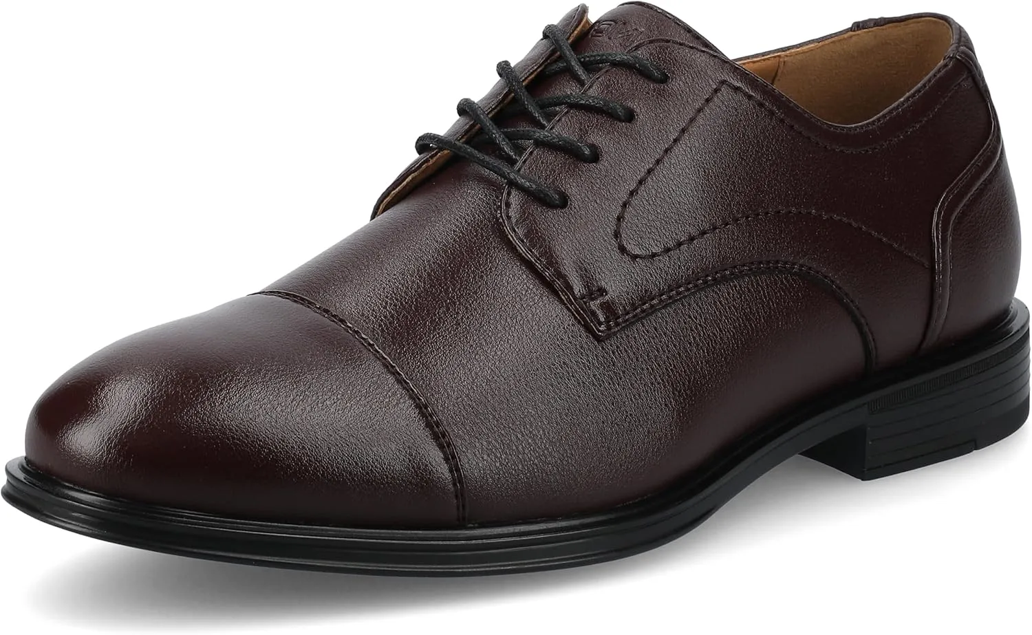 Vance Mens ALEC Cap-Toe Oxford Dress Shoe Faux Leather Almond-Toe lace-up 6mm Vance Comfort System Insole Oxblood 11.5 Medium Mens US