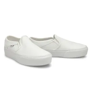 Vans Asher VN0A3WMM0RG Women's White Platform Slip-on Skateboard Shoes KHO201