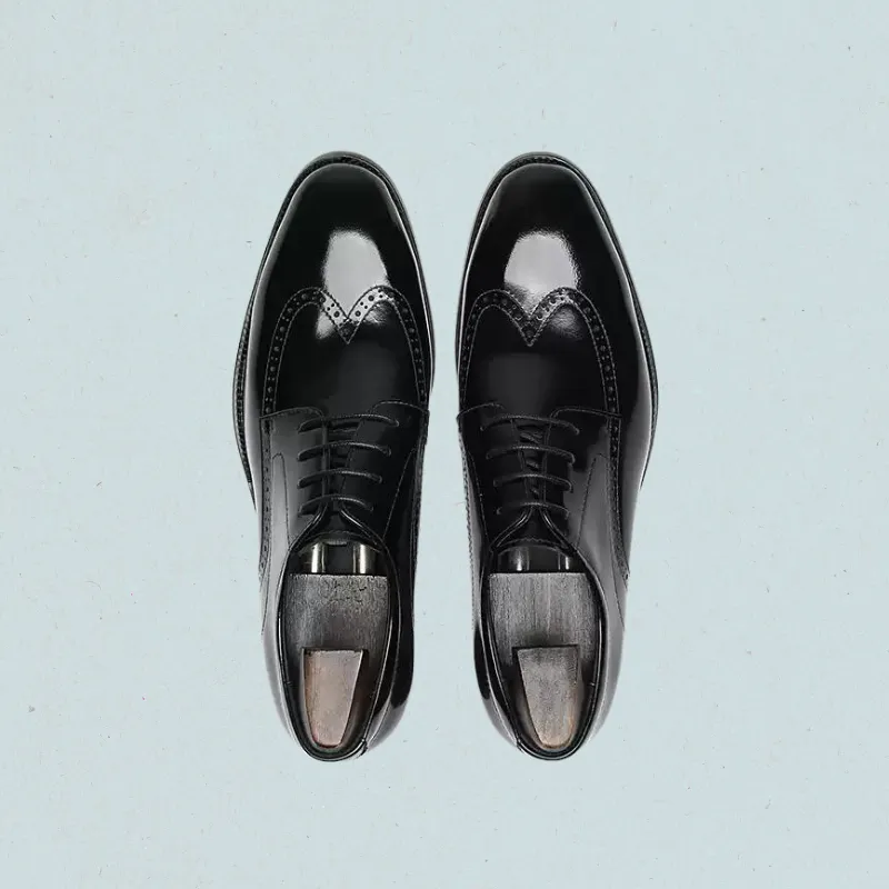VerseStride Brogue Dress Shoes for Men – Black Leather Office Wear Shoes