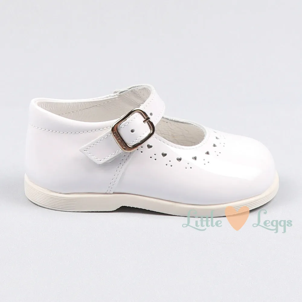 White Heart Rubber Sole Mary Jane
