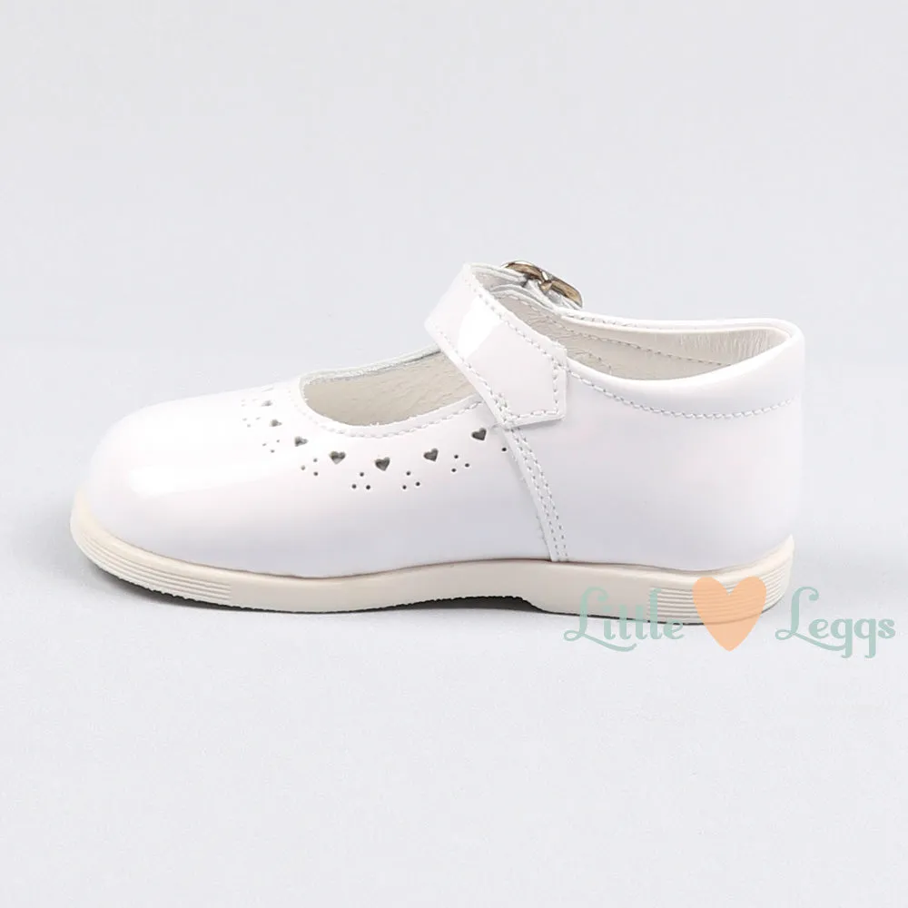 White Heart Rubber Sole Mary Jane