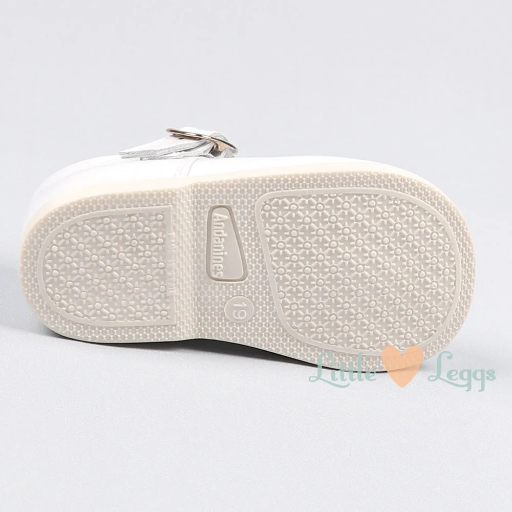 White Heart Rubber Sole Mary Jane