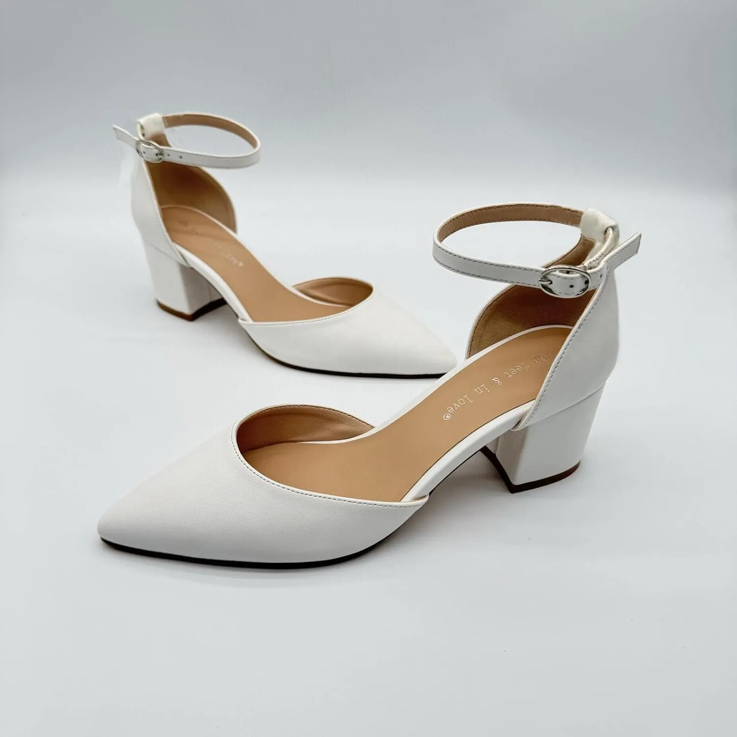 White Heels for Women Wedding Heels Low Heel Dress Shoes for Women wear Your Fashion Sense