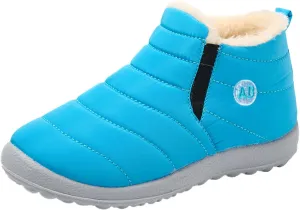 Winter Snow Boots for Kids kids Slip On Barefoot Boots Faux Fur Lined Ankle Booties Girls Boys Barefoot Boots Shoes