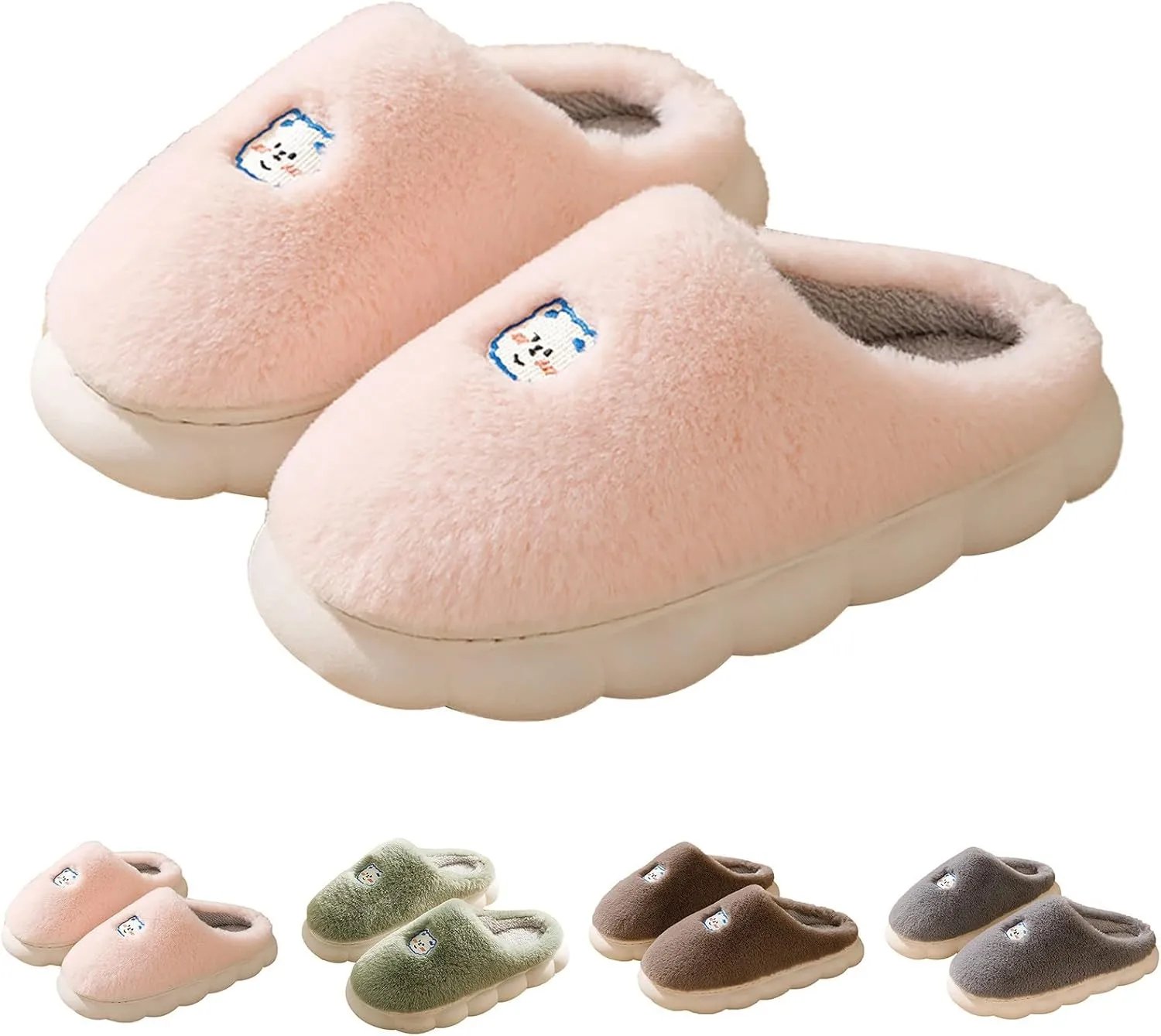 Women House Slippers Fuzzy Slipper Women Cozy Slippers for Women Indoor with Anti-Slip Sole Bedroom Slipper