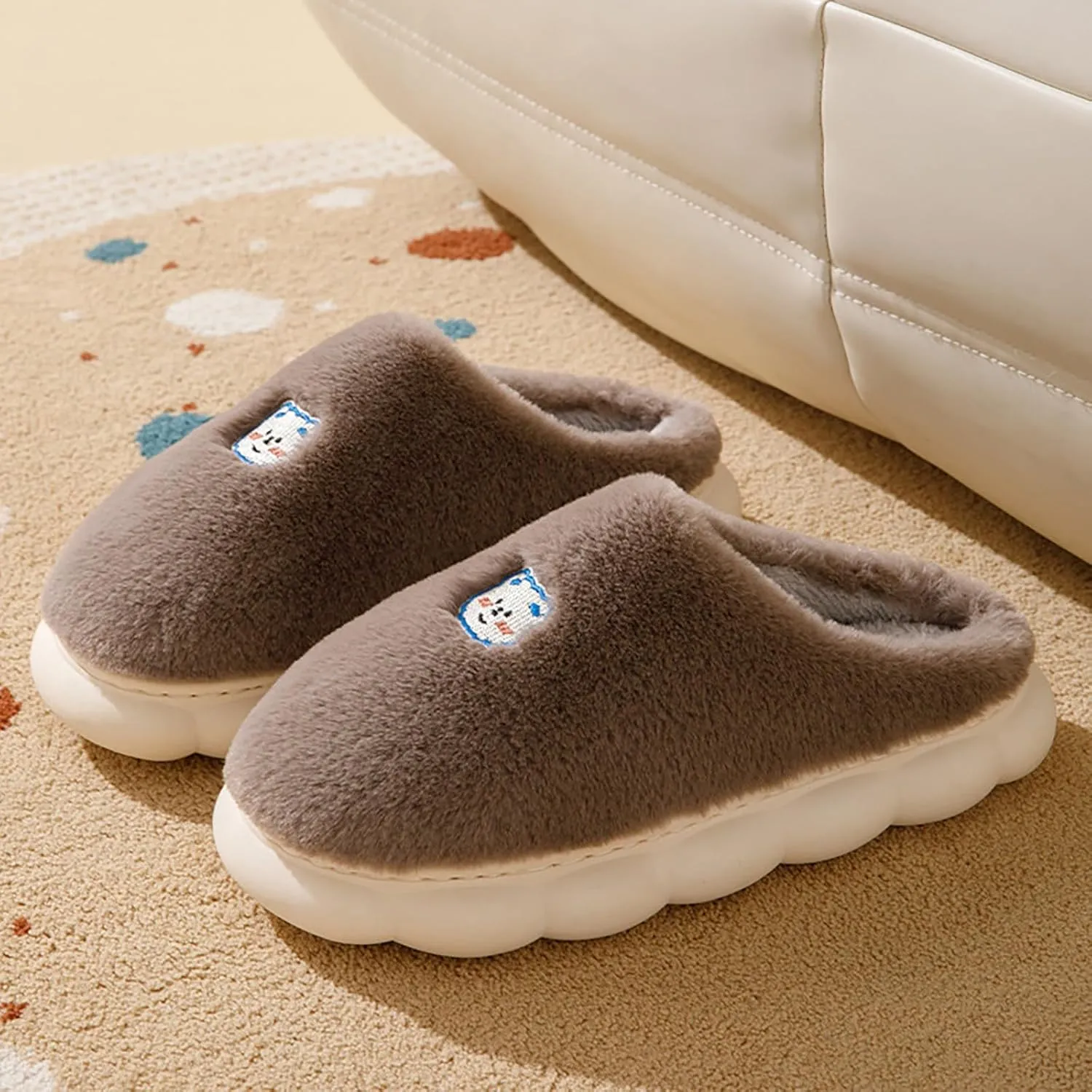 Women House Slippers Fuzzy Slipper Women Cozy Slippers for Women Indoor with Anti-Slip Sole Bedroom Slipper