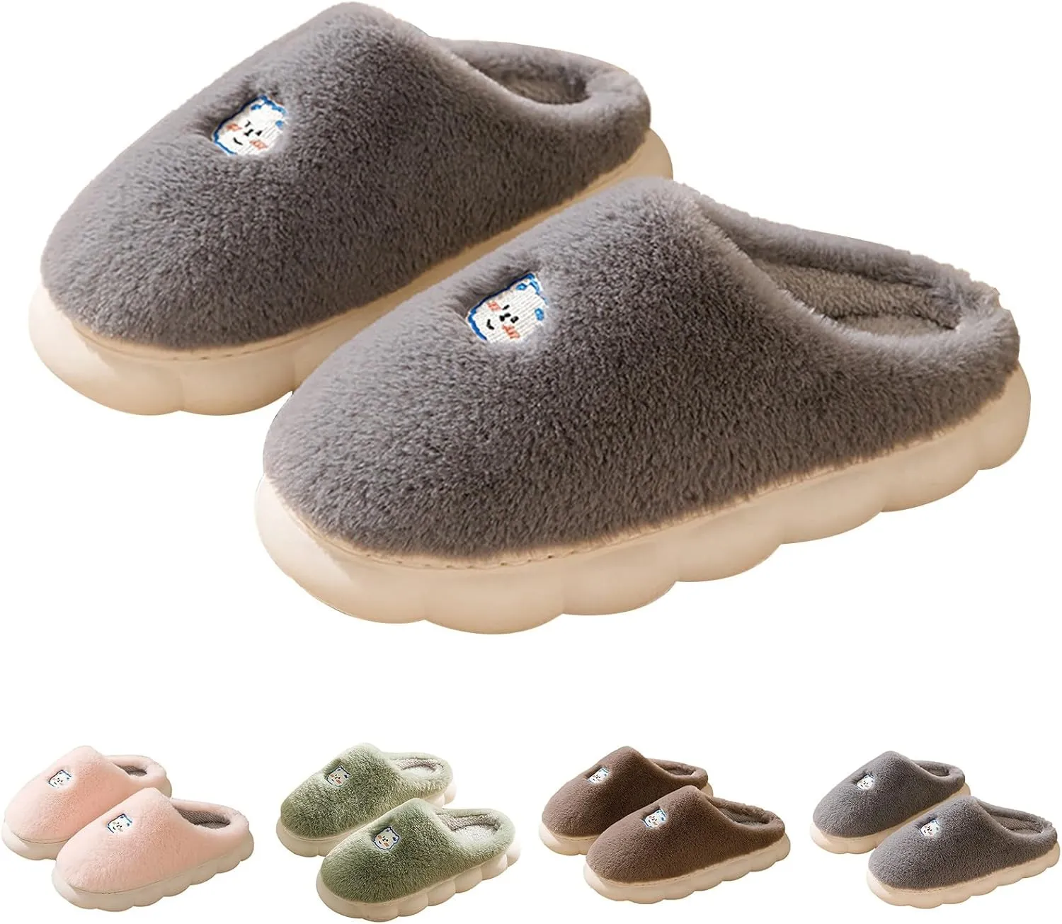 Women House Slippers Fuzzy Slipper Women Cozy Slippers for Women Indoor with Anti-Slip Sole Bedroom Slipper