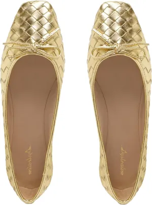 Women Woven Flats Square Toe Bow Ballet Flats Slip on Casual Flat Heel Dress Shoes Woven Closed Toe Flat Shoes with Bow Walking Comfort Vacation Drive Flats Matte 4-11 M US