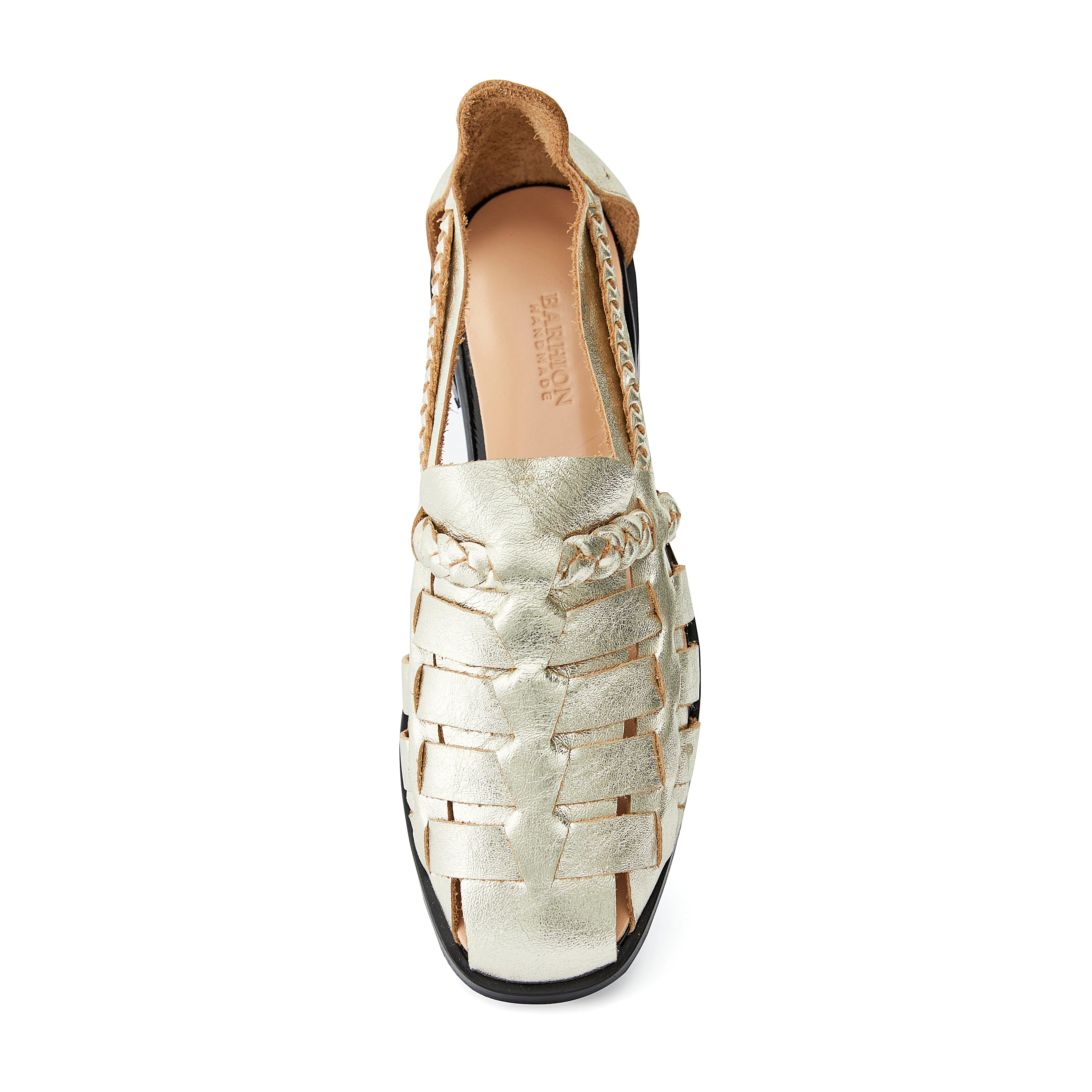Women's Calf Leather Hand Braided Handmade Flats W3007
