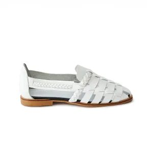 Women's Calf Leather Hand Braided Handmade Flats W3007