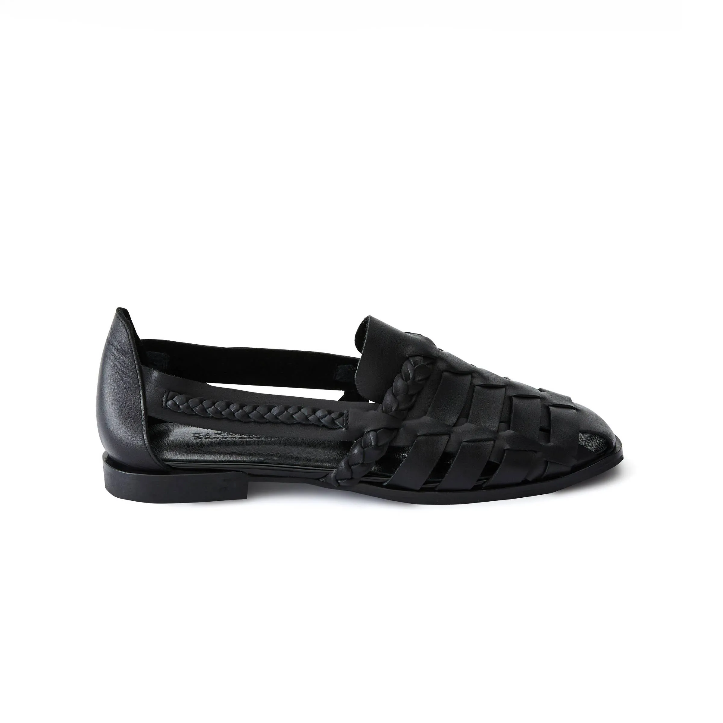 Women's Calf Leather Hand Braided Handmade Flats W3007