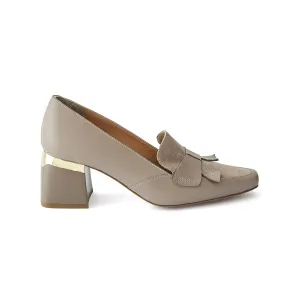 Women's Calf Leather Handmade Block Heels W1007