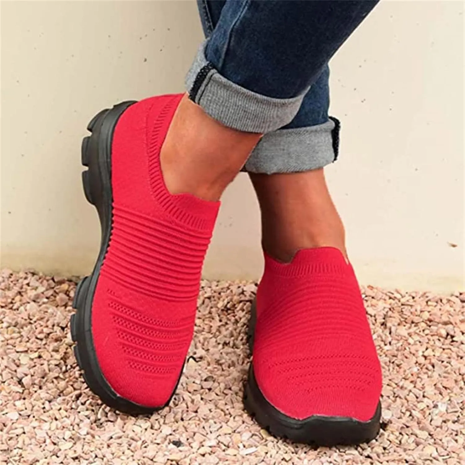 Women's Casual Running Jogging Sneakers, Orange, Size 6-12