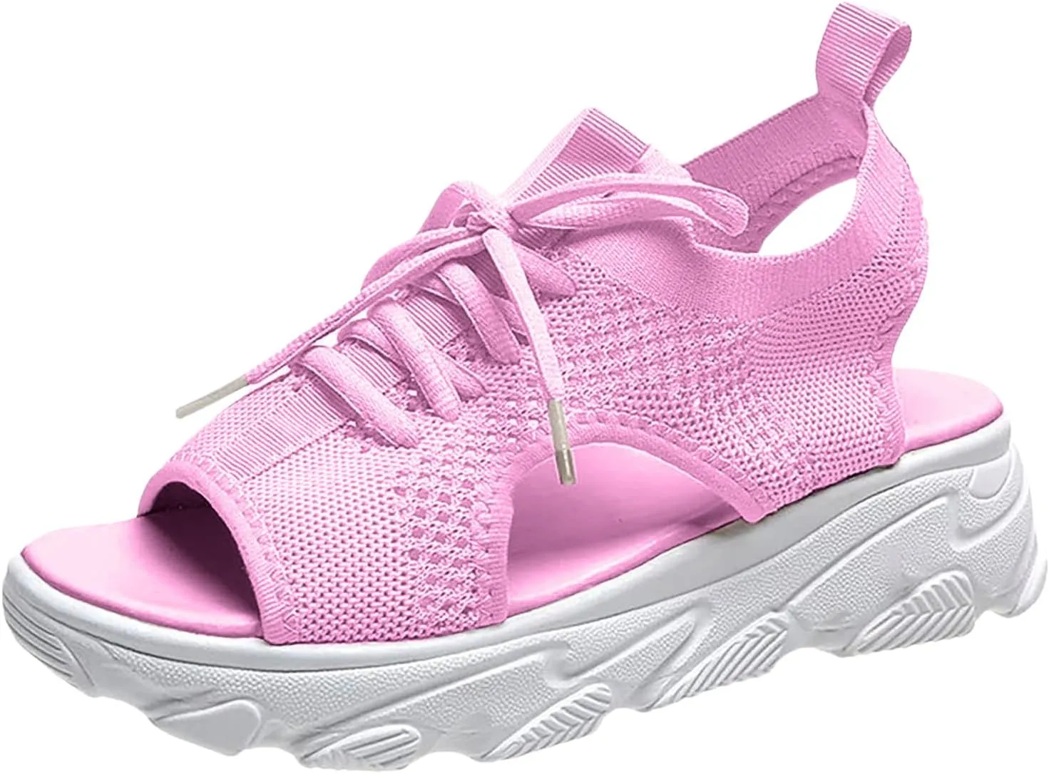 Women's Muffin Sandals Cutout Open Toe Platform Sandal Causal Non Slip Tennis Shoes Lightweight Wedges Sandal Summer Washable Slingback Shoes Arch Support Wide Width Sandals