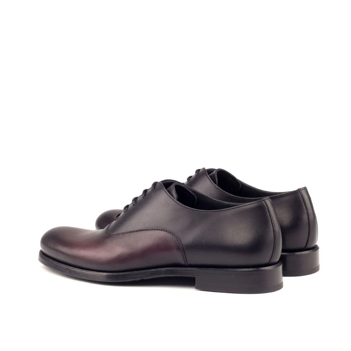 Women's Oxford Leather Shoes Burgundy Black 2797