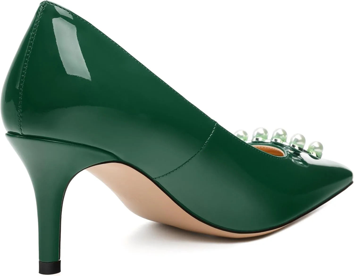 Women's Pearl Heels Pumps, Fashion Pointed Toe High Stiletto Heels Wedding Prom Dress Shoes for Women