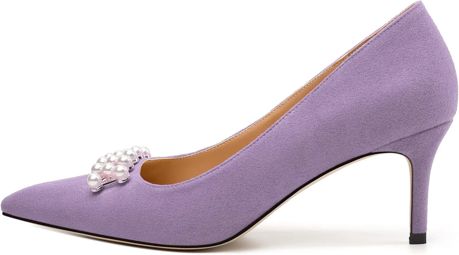 Women's Pearl Heels Pumps, Fashion Pointed Toe High Stiletto Heels Wedding Prom Dress Shoes for Women