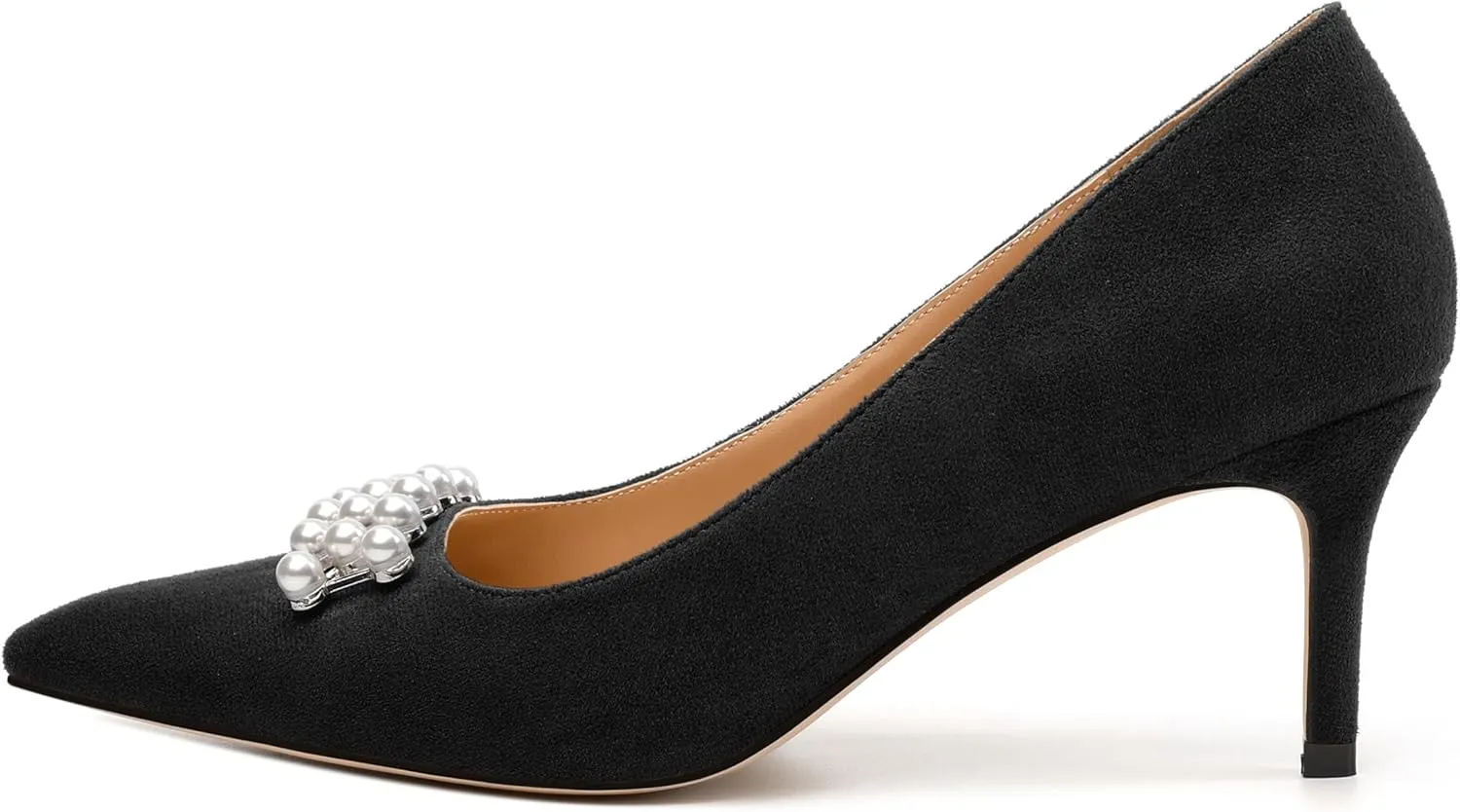 Women's Pearl Heels Pumps, Fashion Pointed Toe High Stiletto Heels Wedding Prom Dress Shoes for Women