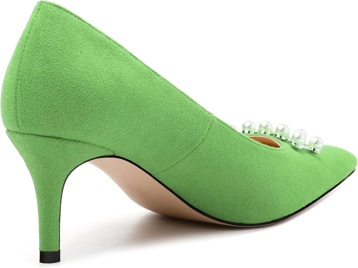 Women's Pearl Heels Pumps, Fashion Pointed Toe High Stiletto Heels Wedding Prom Dress Shoes for Women