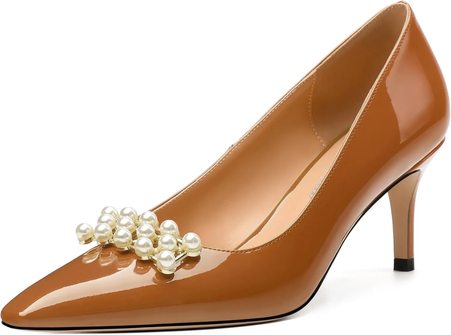 Women's Pearl Heels Pumps, Fashion Pointed Toe High Stiletto Heels Wedding Prom Dress Shoes for Women