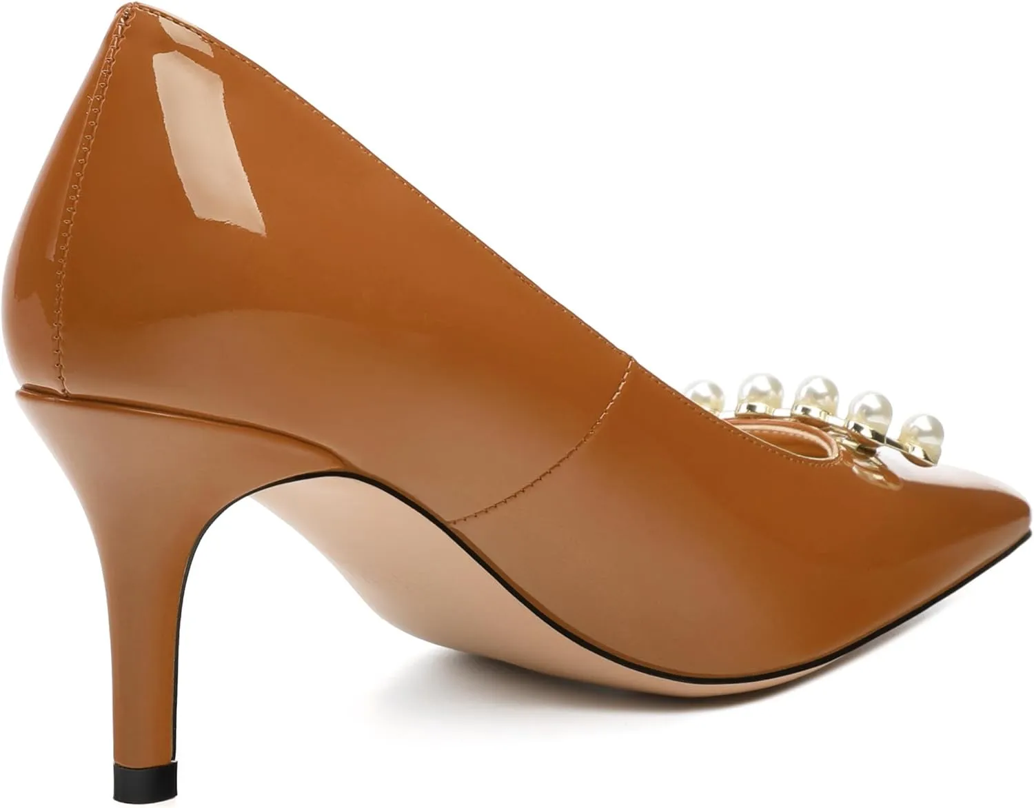 Women's Pearl Heels Pumps, Fashion Pointed Toe High Stiletto Heels Wedding Prom Dress Shoes for Women