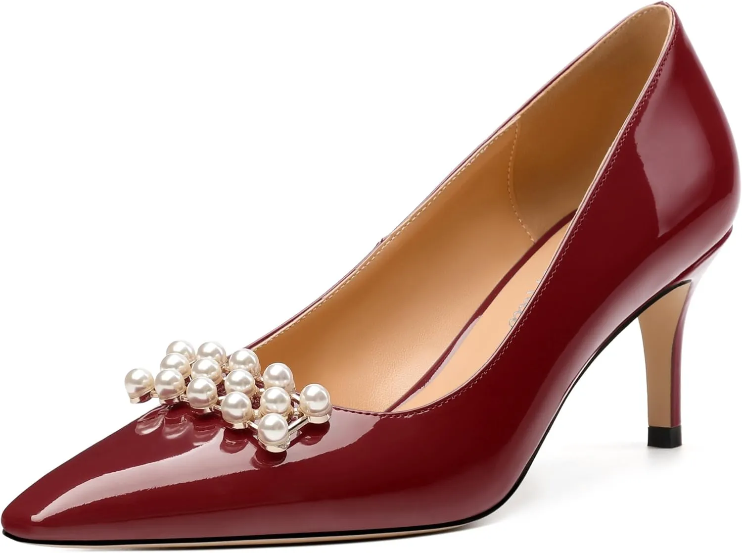 Women's Pearl Heels Pumps, Fashion Pointed Toe High Stiletto Heels Wedding Prom Dress Shoes for Women